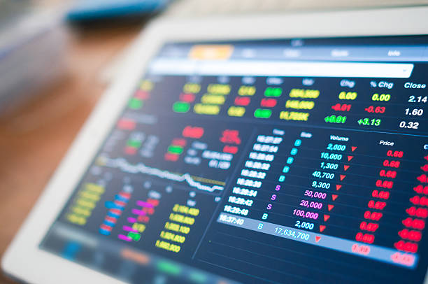 istock Stock market analysis in digital tablet display screen 507120756