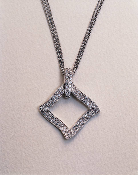 istock Multi diamond pendant on white gold necklace 507121354