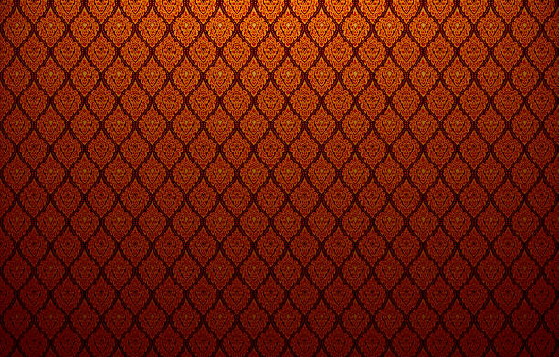 Background of Thai style fabric pattern with golden