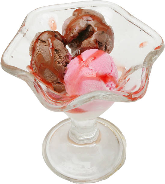 istock Three ice cream cones in a vintage glass 507122015