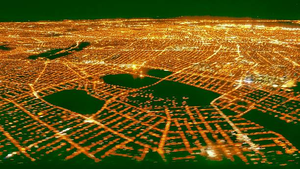 istock Aerial View of Sprawling NYC Light Grid, NY at Night 507122042