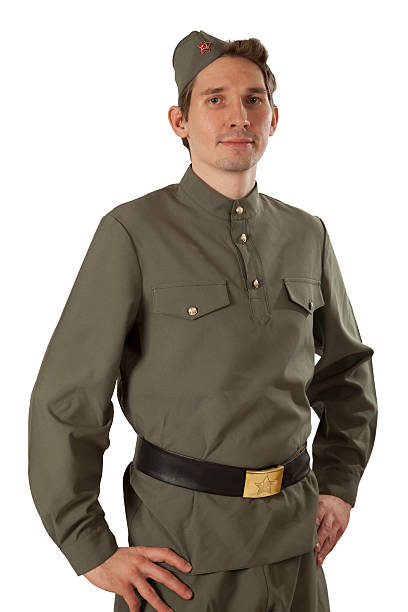 istock Portrait of Soviet soldier over white 507123210