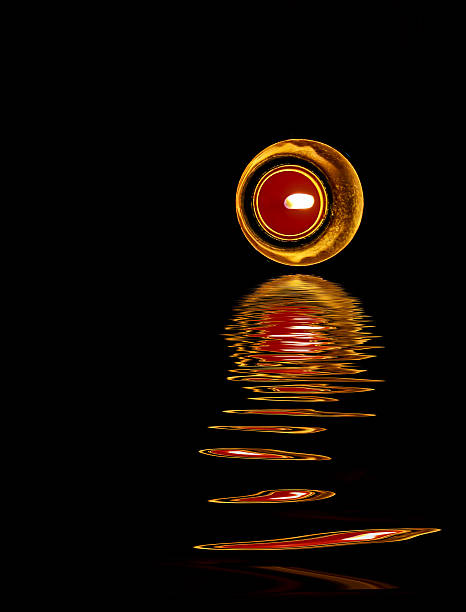 istock candlelight and reflection of candlelight wave line  on water su 507124533