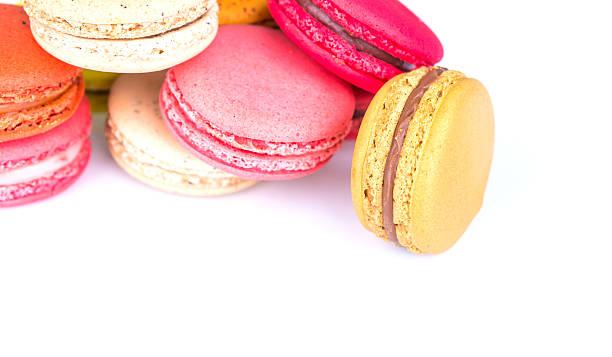 istock French colorful macarons on white background 507124547