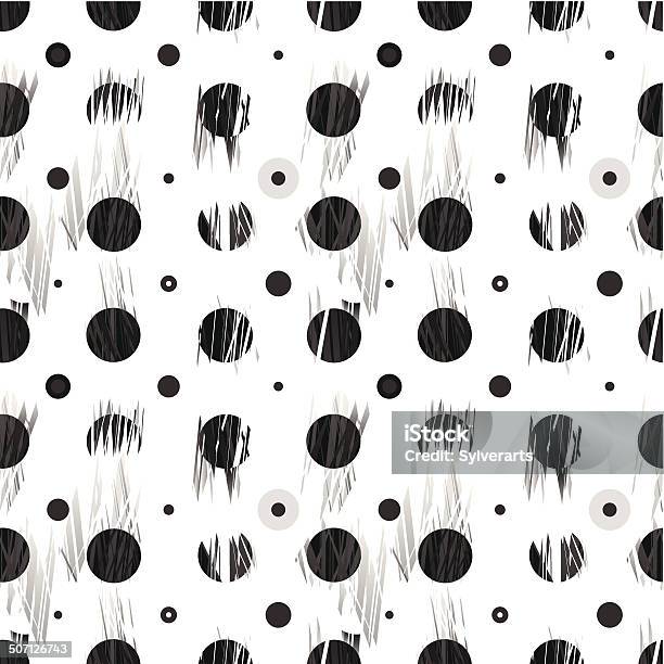 Smash Circles And Dots Seamless Pattern Monochrome Vector Stock Illustration - Download Image Now