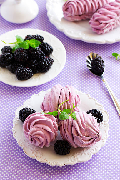 istock Homemade marshmallows with fresh berries. 507140798