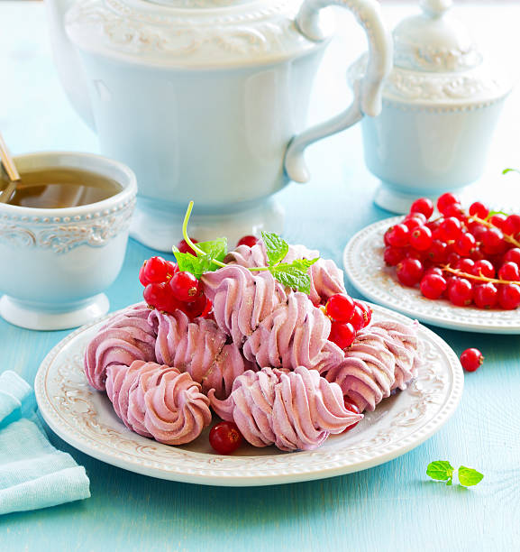 istock Homemade marshmallows with fresh berries. 507141042