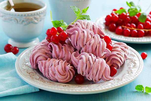 istock Homemade marshmallows with fresh berries. 507141128