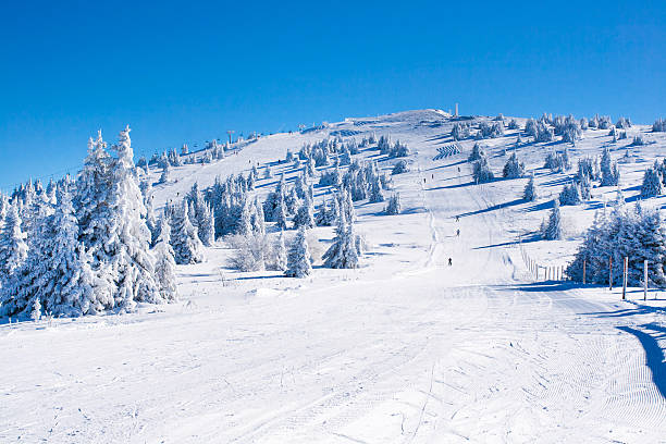 vibrante panorama da encosta no estância de esqui kopaonik, sérvia - serbian culture - fotografias e filmes do acervo