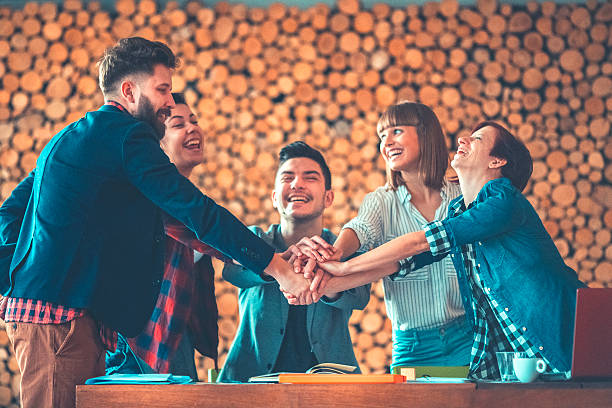 istock Group of young business people, student, start up 507141478
