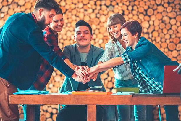 istock Group of young business people, student, start up 507141574