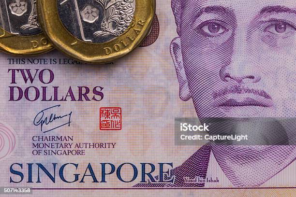 Singapore Banknotes And Coins Stock Photo - Download Image Now - Asia, Currency, Finance