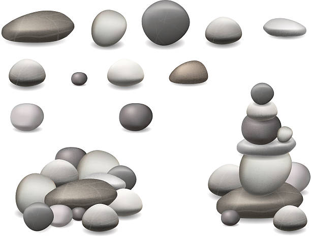 pebbles набор изолированных stone - pebble stock illustrations