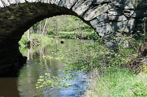 old stonebridge over the cold water one sunny day in early spring