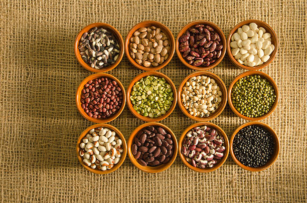 istock Pulse seeds in brown ramekin containers on burlap 507154612