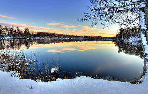 istock Winter lake at the dusk 507155142