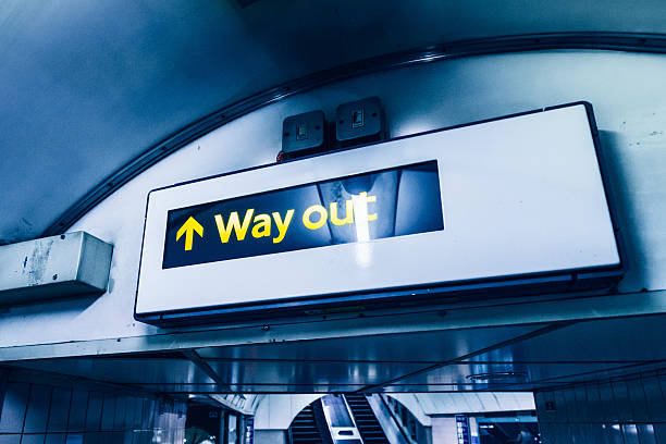 istock Way out Sign, Underground Tunnel in London, UK 507155872