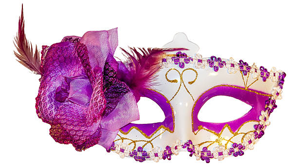 istock Carnival mask bow decoration flowers border isolated white 507156372