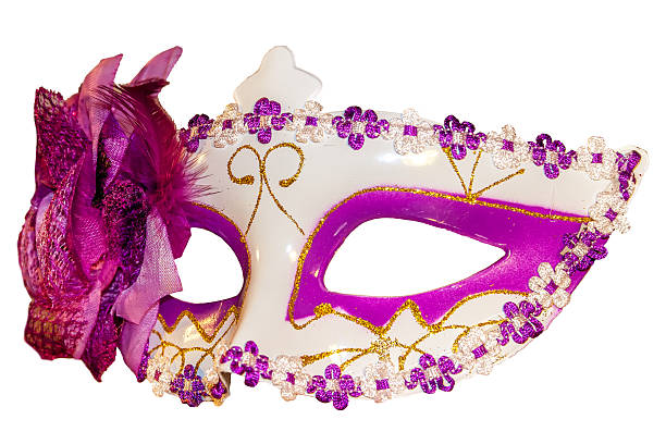 istock Carnival mask bow decoration flowers border isolated white 507156482