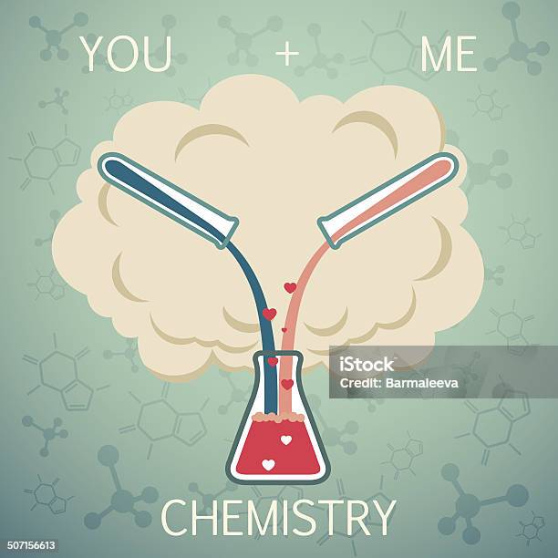 You And Me It Is Chemistry Chemistry Of Love Stock Illustration - Download Image Now - Biology, Creativity, Education