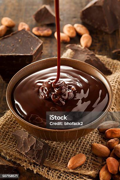 Sweet Dark Chocolate Sauce Stock Photo - Download Image Now - Black Color, Brown, Candy