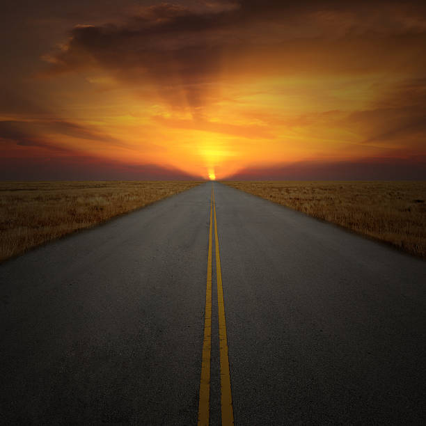 istock Country Highway and sunset 507158853
