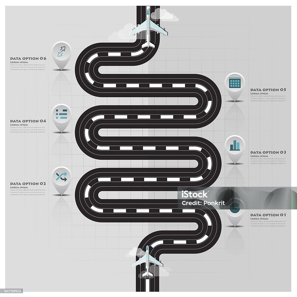 Travel And Journey Runway Business Infographic Travel And Journey Runway Business Infographic Design Template Airport Runway stock vector