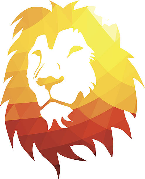 라이언 헤드 추상적임 흰색 바탕에 흰색 배경, 벡터 - lion king stock illustrations