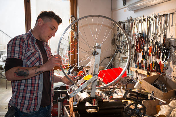 istock Bike Mechanic At Work 507159895
