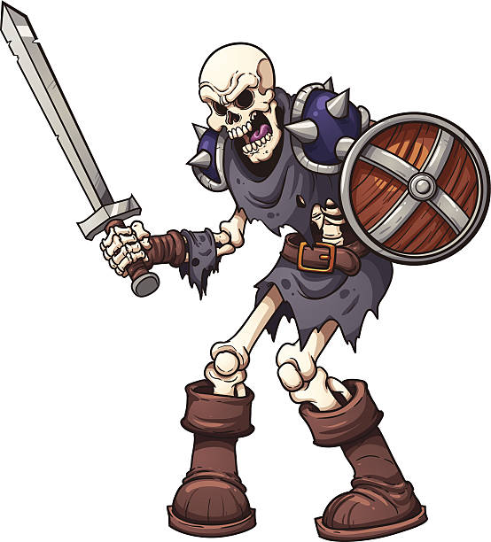 Skeleton Warrior Stock Illustration - Download Image Now