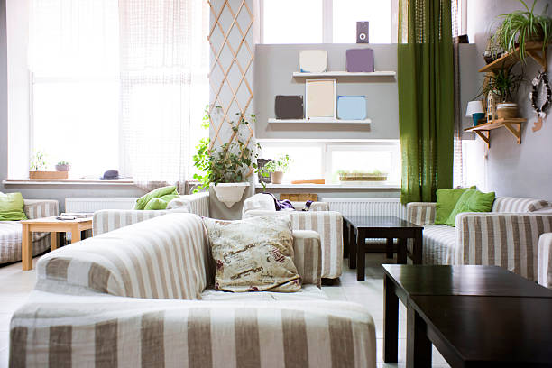 Blurred sofa set in modern living room
