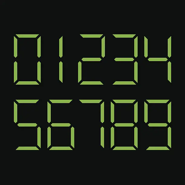 Vector illustration of digital number set