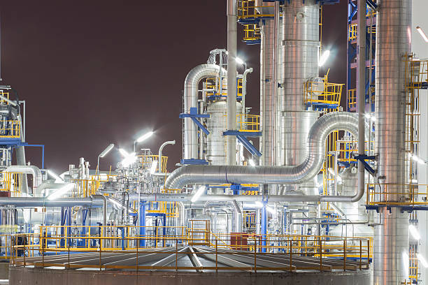 istock Petroleum plant in night time 507160737