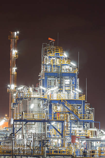 istock Night scene of Refinery plant 507161303