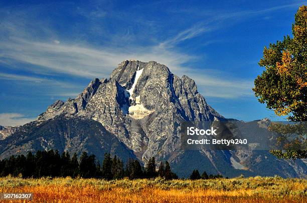 Montanhas Cobertas De Neve E Artemísia - Fotografias de stock e mais imagens de Ao Ar Livre - Ao Ar Livre, Azul, Beleza natural