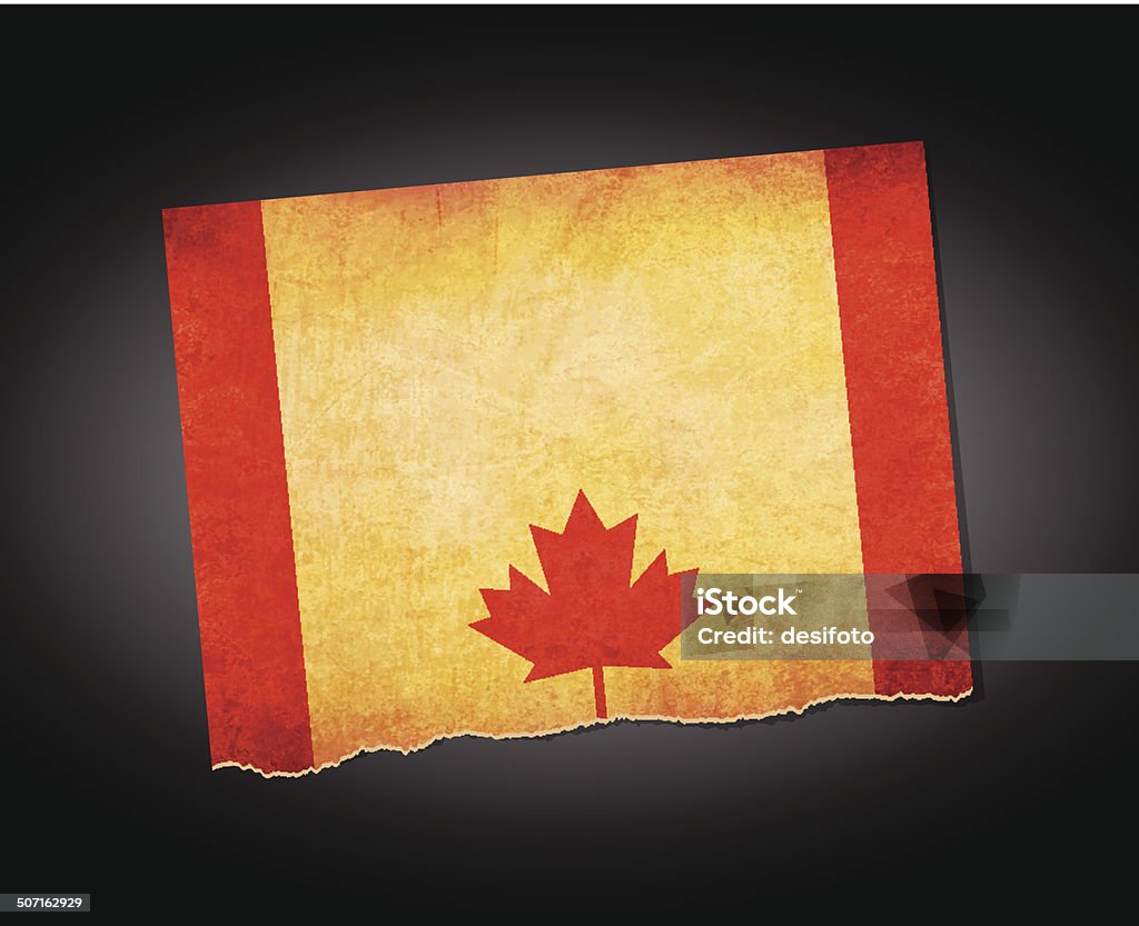 Ilustração vetorial de papel rasgado tema grunge Bandeira do Canadá - Royalty-free Canadá arte vetorial