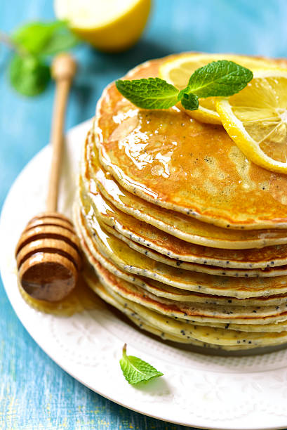 istock Homemade poppy seed lemon pancakes. 507167872