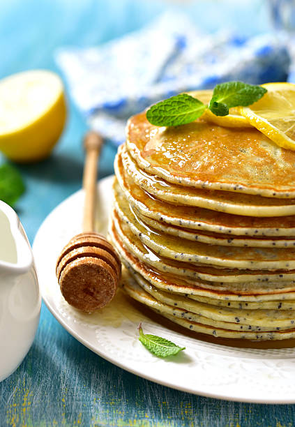 istock Homemade poppy seed lemon pancakes. 507168318