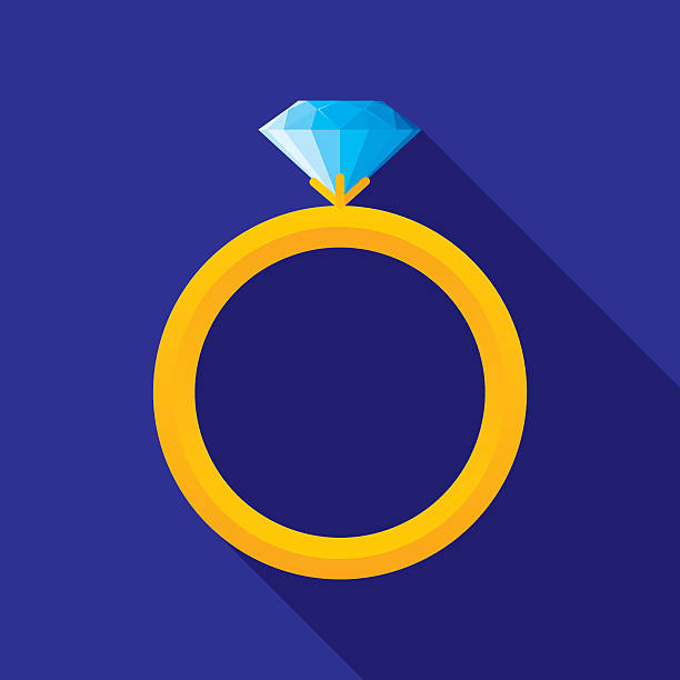 ウェディングリングアイコンフラット - ring wedding gold single object点のイラスト素材／クリップアート素材／マンガ素材／アイコン素材