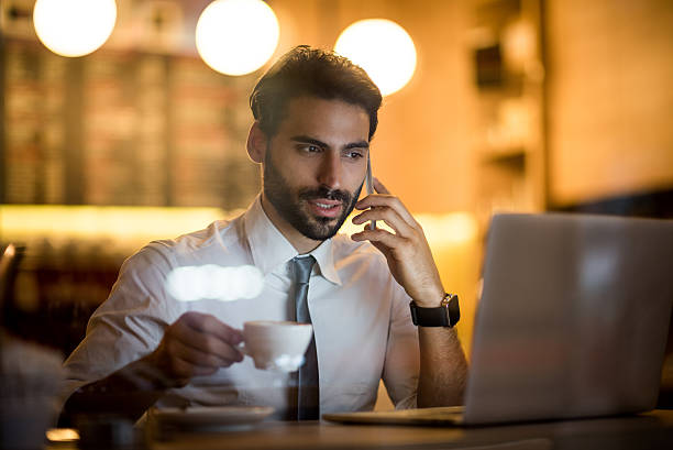 Digital nomad talking on the phone