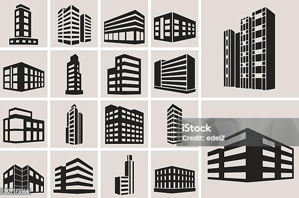 건물 벡터 웹 아이콘 세트 건물 외관에 대한 스톡 벡터 아트 및 기타 이미지 - 건물 외관, 아이콘, 사무실용 빌딩