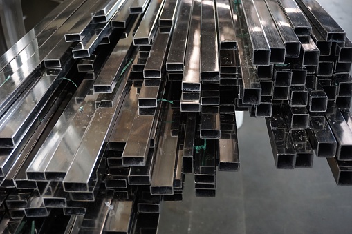 group of stainless steel square tube use in the factory