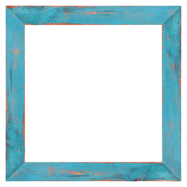 istock Old weathered vintage blue wood frame. 507177040