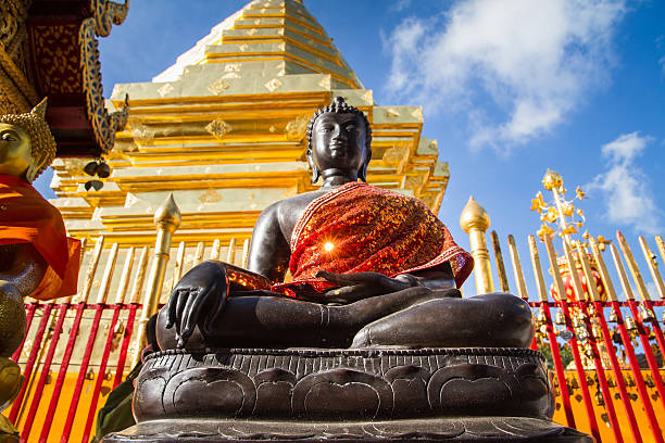 istock sitting Buddha figure at Doi Sutep Temple 507177086