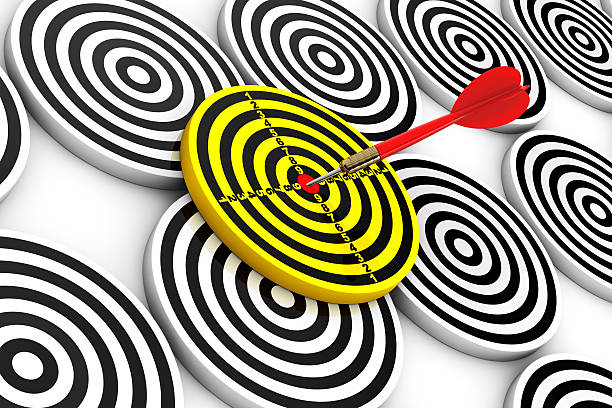 istock OneTarget Hit with Dart in front of other 507181176