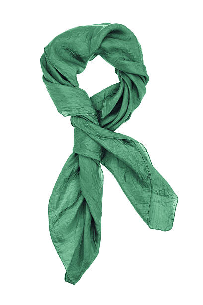 istock Silk scarf. Green silk scarf isolated on white background 507181784