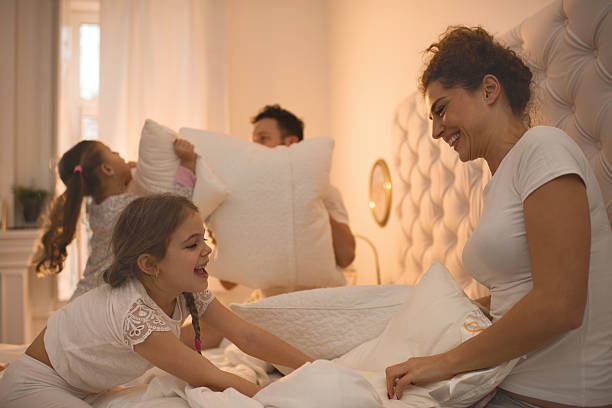 istock Pillow fight in a bedroom! 507183576