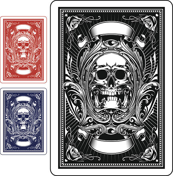 gra w karty z powrotem stronie - gothic style obrazy stock illustrations