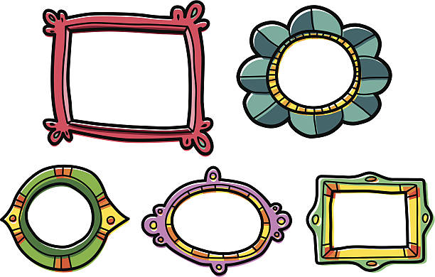 zestaw rama bazgroły - child craft flower single flower stock illustrations