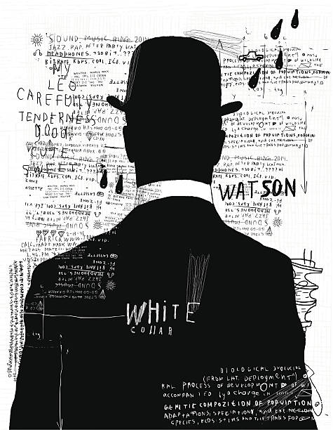 ilustrações de stock, clip art, desenhos animados e ícones de o homem no chapéu - cor preta ilustrações